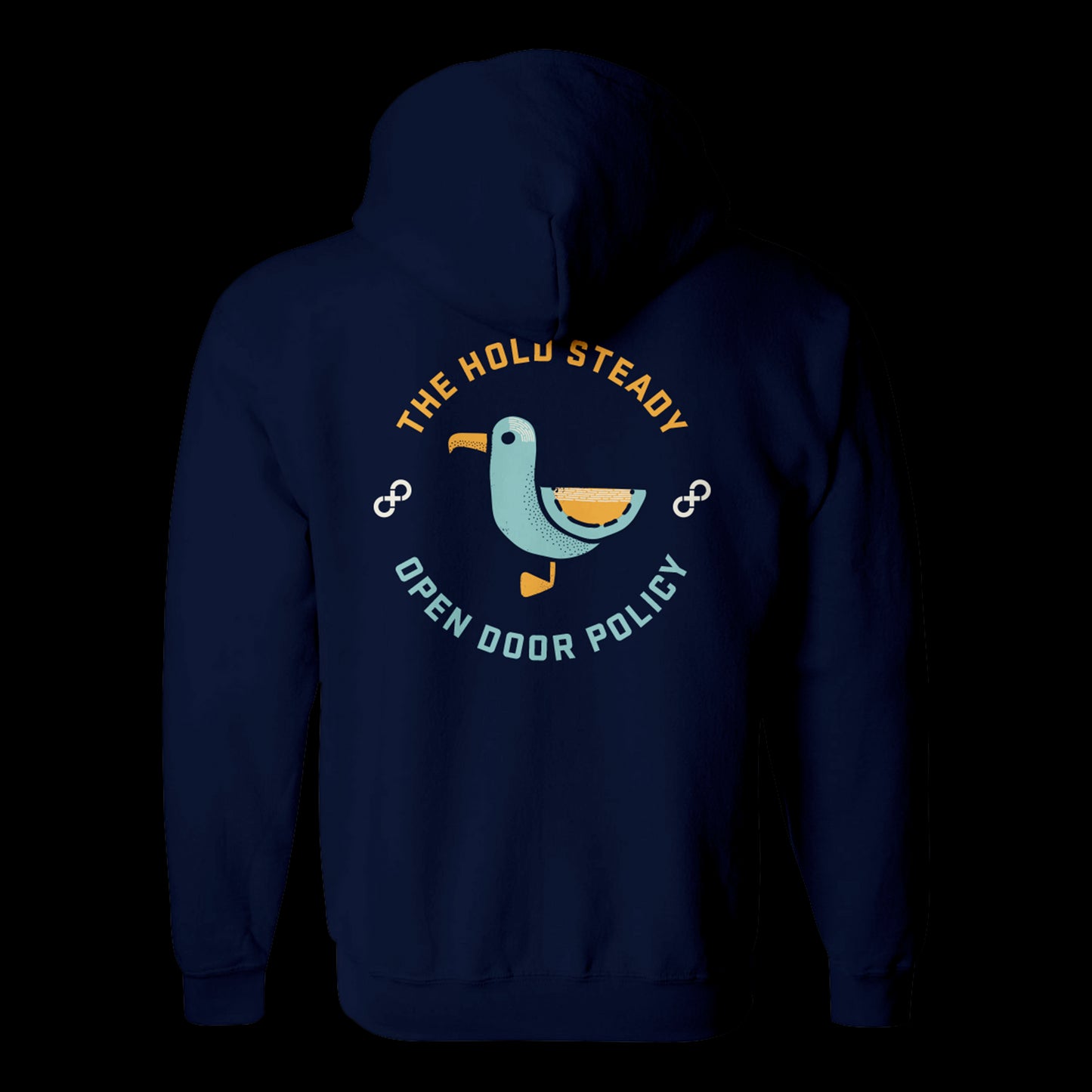 Open Door Policy Navy Zip Up Hoodie back