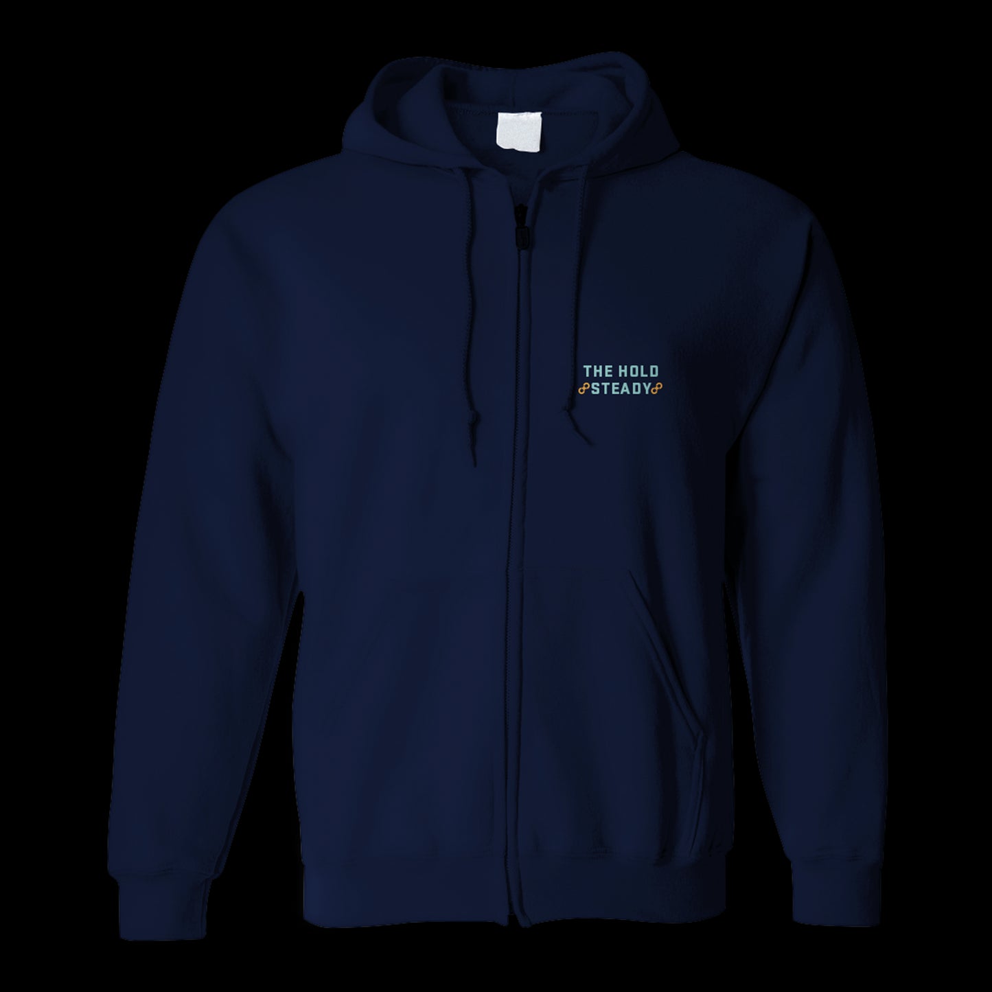 Open Door Policy Navy Zip Up Hoodie front