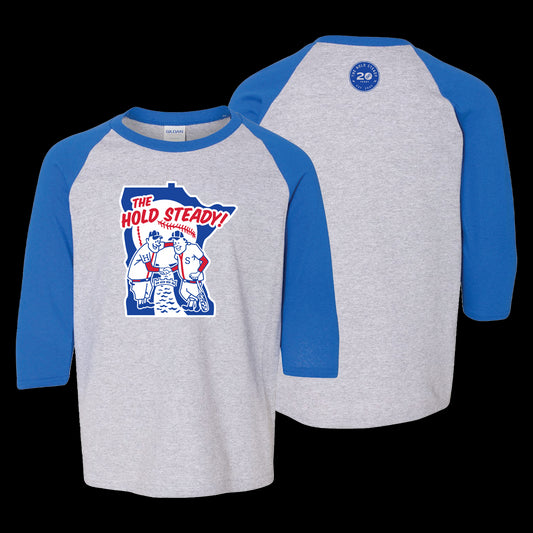 Minnesota Grey/Blue Baseball T-Shirt front and back