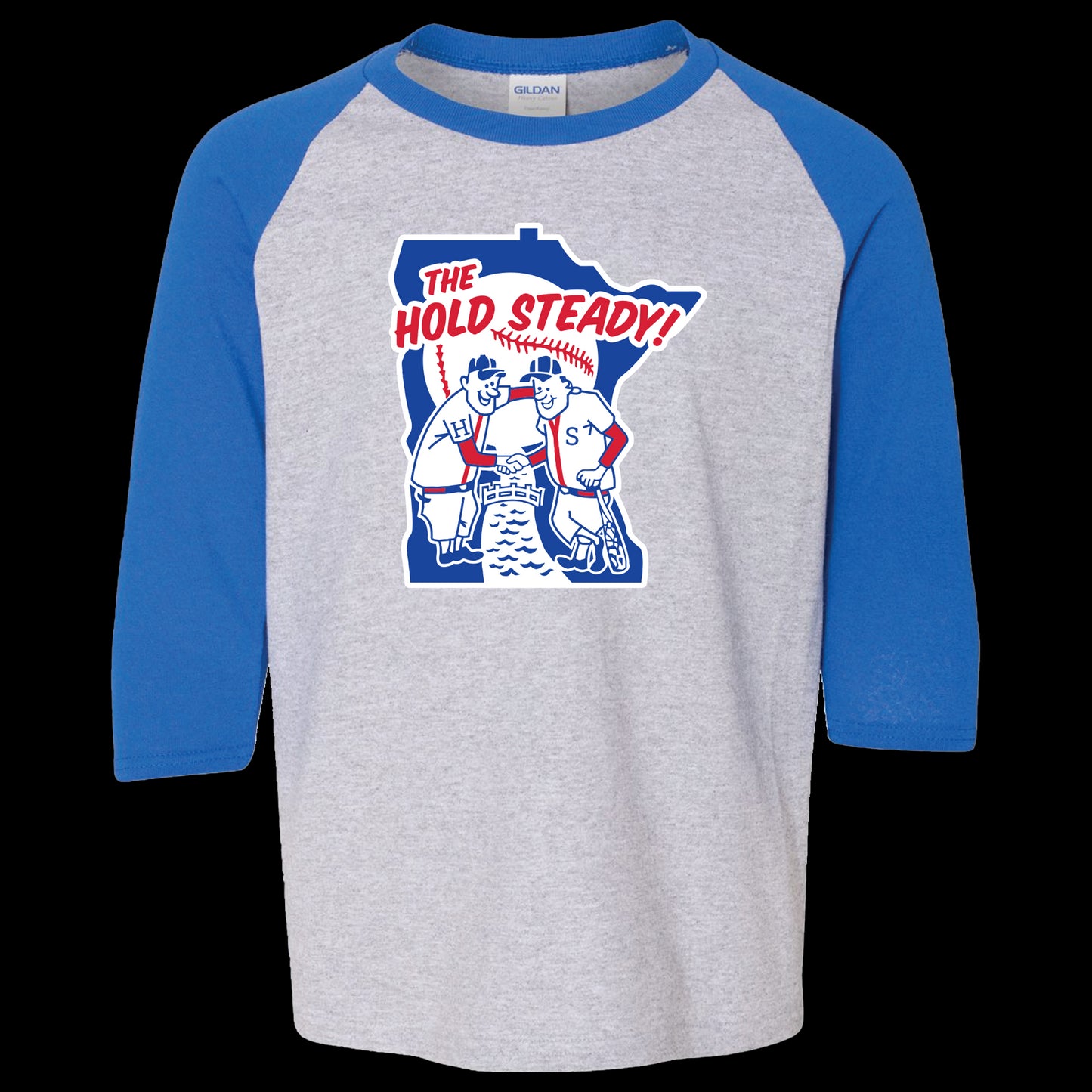 Minnesota Grey/Blue Baseball T-Shirt front